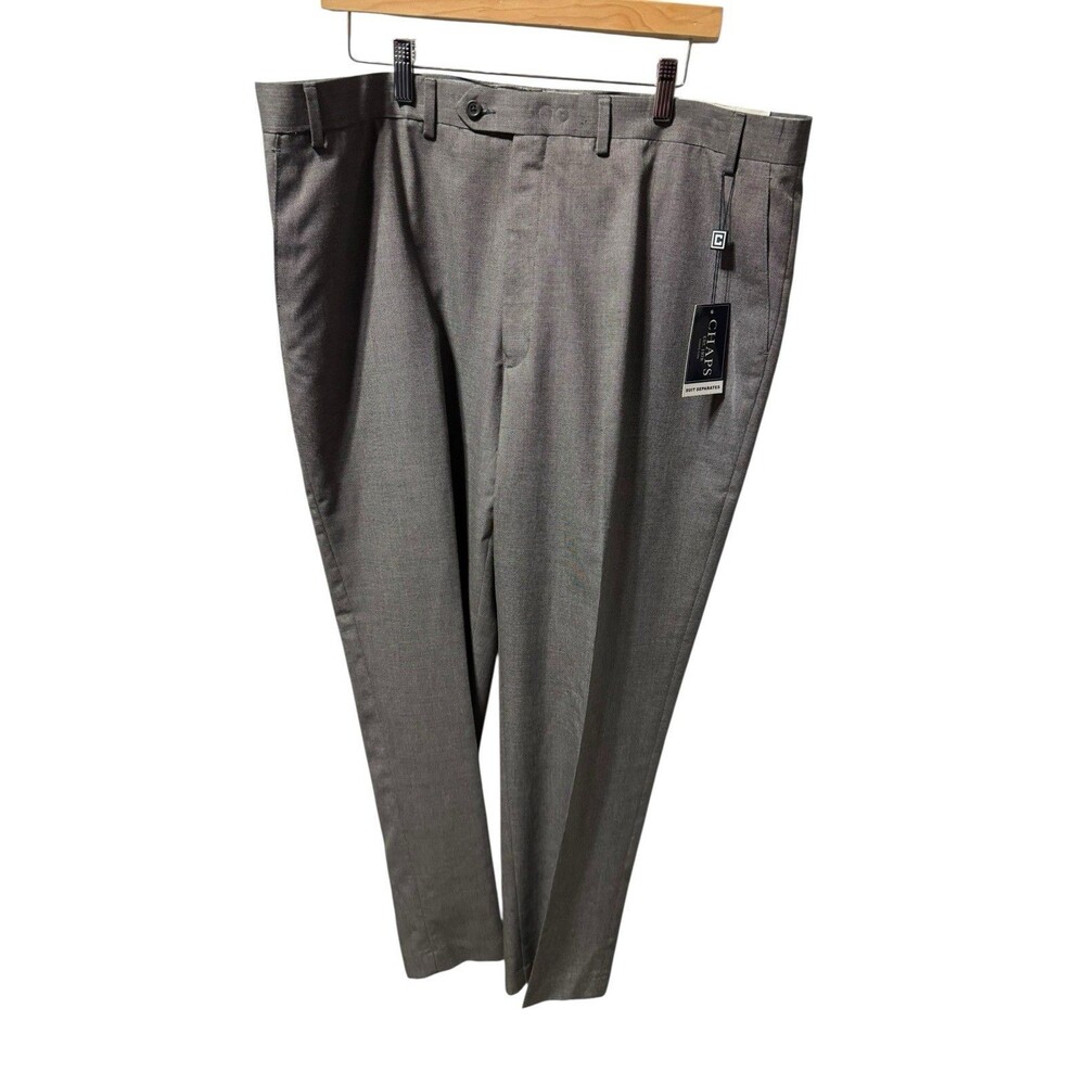 Chaps Men’s Suit Separate Pants Gray/Black Micro Checks Size 42x32 NWT